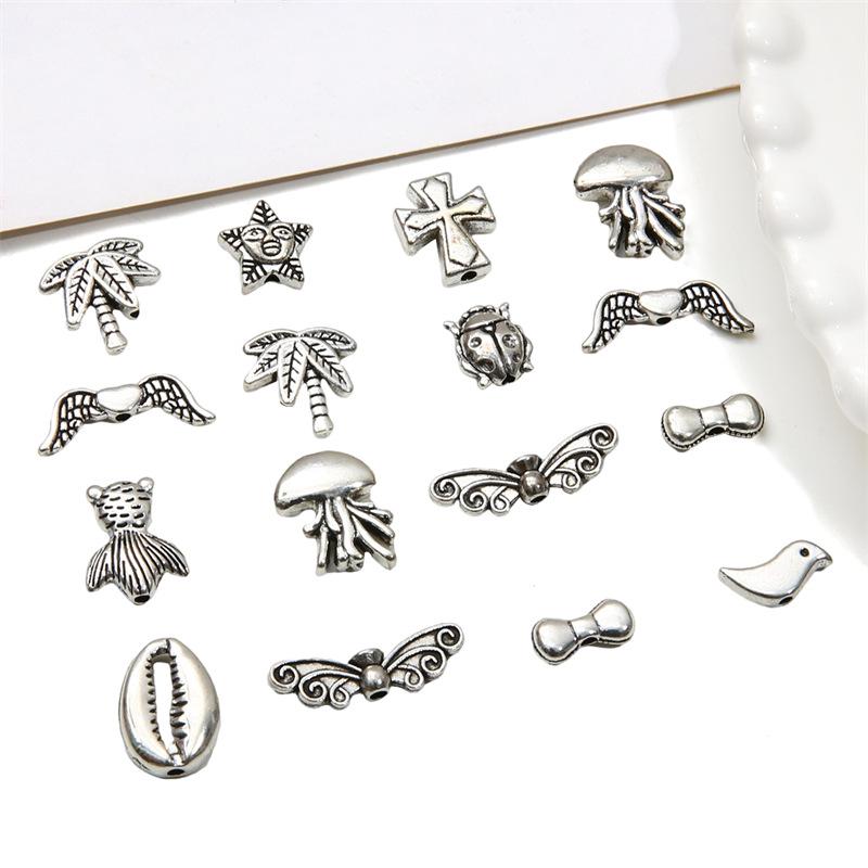 Handmade Cross-Border Alloy Heart Pendant Spacer Beads for DIY Necklace & Bracelet Jewelry