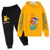 Kinder Freizeit Anime Pikachus Hoodie Set Frühling Herbst 3-14J Jungen Kleidung Mädchen