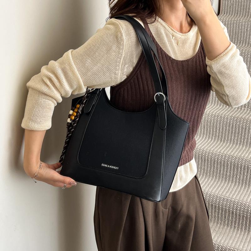 Herbst/Winter Retro Schulter-Eimerbeutel mit großem Fassungsvermögen - Modische Damenhandtasche für den Weg zur Arbeit