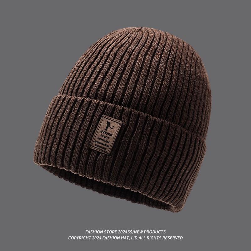 Beanie Cap Knitted Hat Winter Protection Solid Color Caps Outdoor Unisex Gift