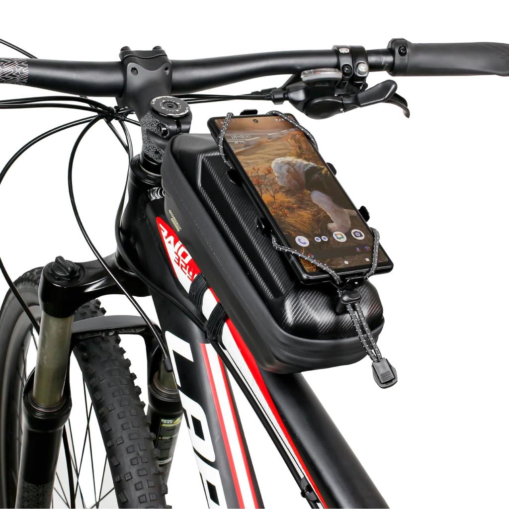GORIX Top Tube Bag for Large Removable with Cycle Small Item Hard Mount Bicycles, Smartphones, Waterproof, Capacity, MTB-Friendly, One-Touch