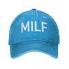 Vintage MILF Jokes Baseball Cap Unisex WomenDistressed Washed Snapback Outdoor Workouts Unstructured Soft S Hat