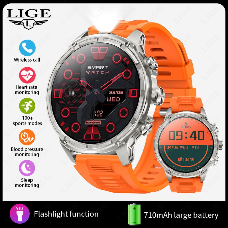 For Android IOS GPS Track Smart Watch Men 1.85-Inch Ultra HD AMOLED Screen 710 Mah Battery Bluetooth Call SmartWatch  New оранжевый