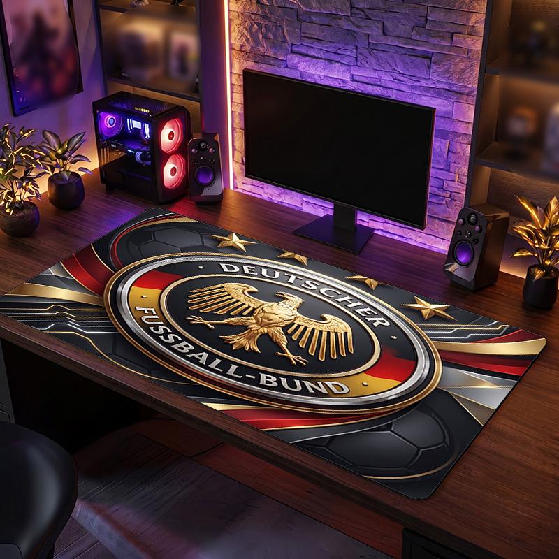 Germany Football Crest Mouse Pad, Extended Non Slip Rubber Desk Mat for Gaming Office Laptop Fan Gift