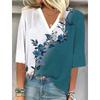 Summer New Women T-shirt Floral 3d Print Tshirt Women Fashion V-Neck Short Sleeve Oversized Tops Tee Female Clothes Harajuku Y2k