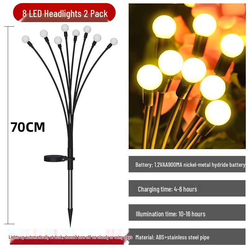 Solar-Powered Waterproof Firefly Garden Lights for Outdoor Villa Courtyard Atmosphere