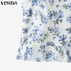 VONDA Summer Women Sleeveless Vest Pleating Casual Tank Tops