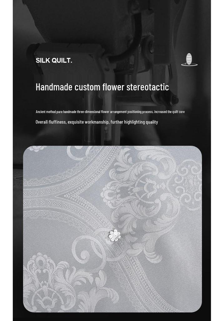 European Handmade Custom Mulberry Silk Quilt: One-Piece, Two-in-One Design for All Seasons