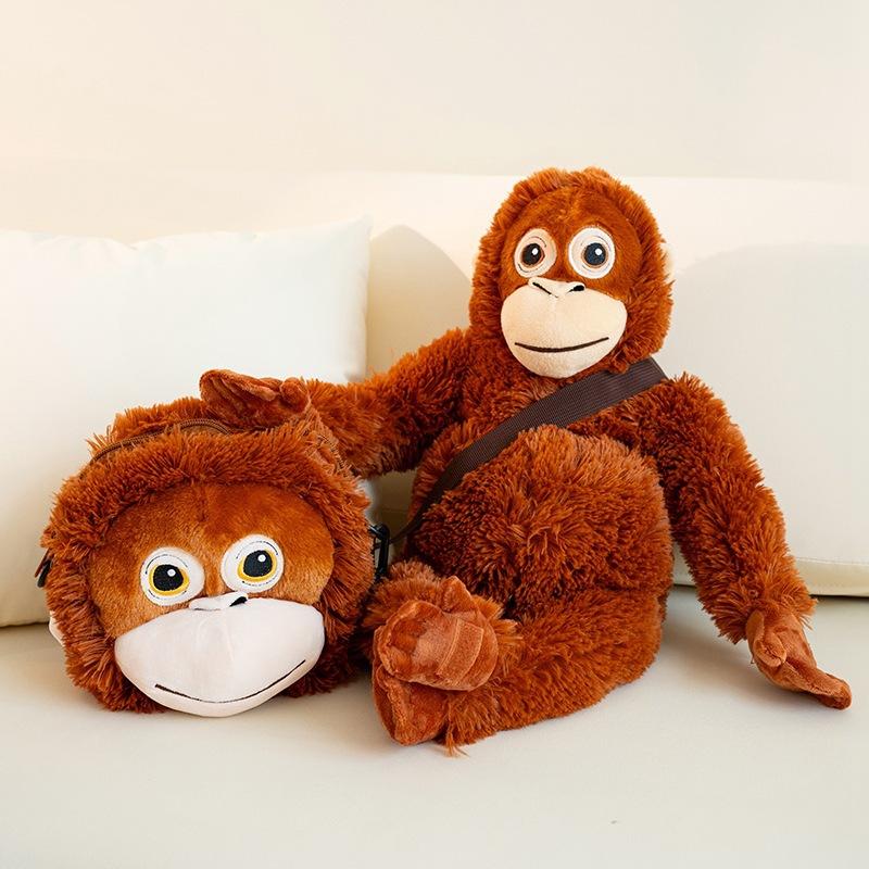Yuenges Coog Affenpuppe Internet-Berühmtheit Orang-Utan Puppe Gibbon Kissen mit langen Armen Orang-Utan Plüschtasche