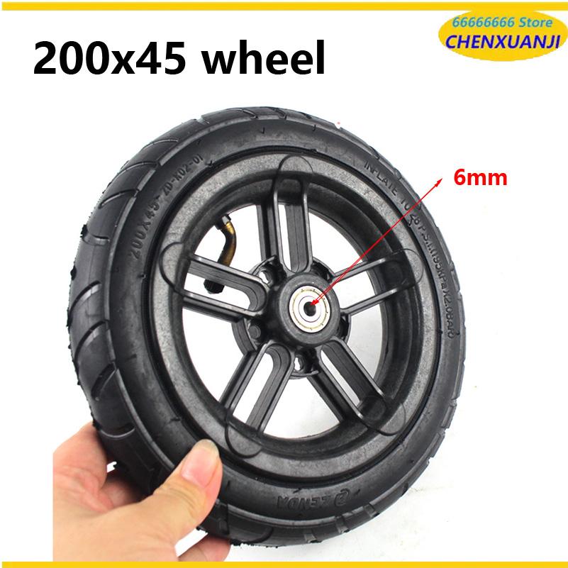 6mm 8mm 10mm inner hole Good quality wheel 200x45 wheel 8 inch Castor Wheel with Tyre & Tube motorcycle parts electric scooter 6mm
