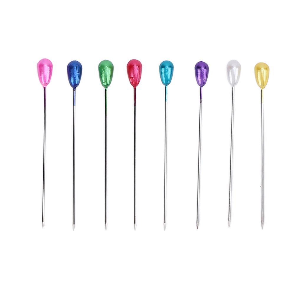 400Pcs Corsage Pins Teardrop Colored Pearl Head for Wedding Boutonniere Fabric Jewelry Making Sewing Flower Decorations