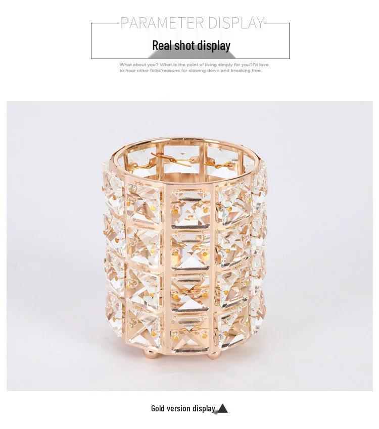 Kristall Stifthalter & Make-up Pinselhalter - Runder Kreativer Schreibtisch Organizer