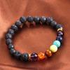 7 Chakra Heilarmband Perlen Natur Lavastein Diffusor Armband Schmuck 1382