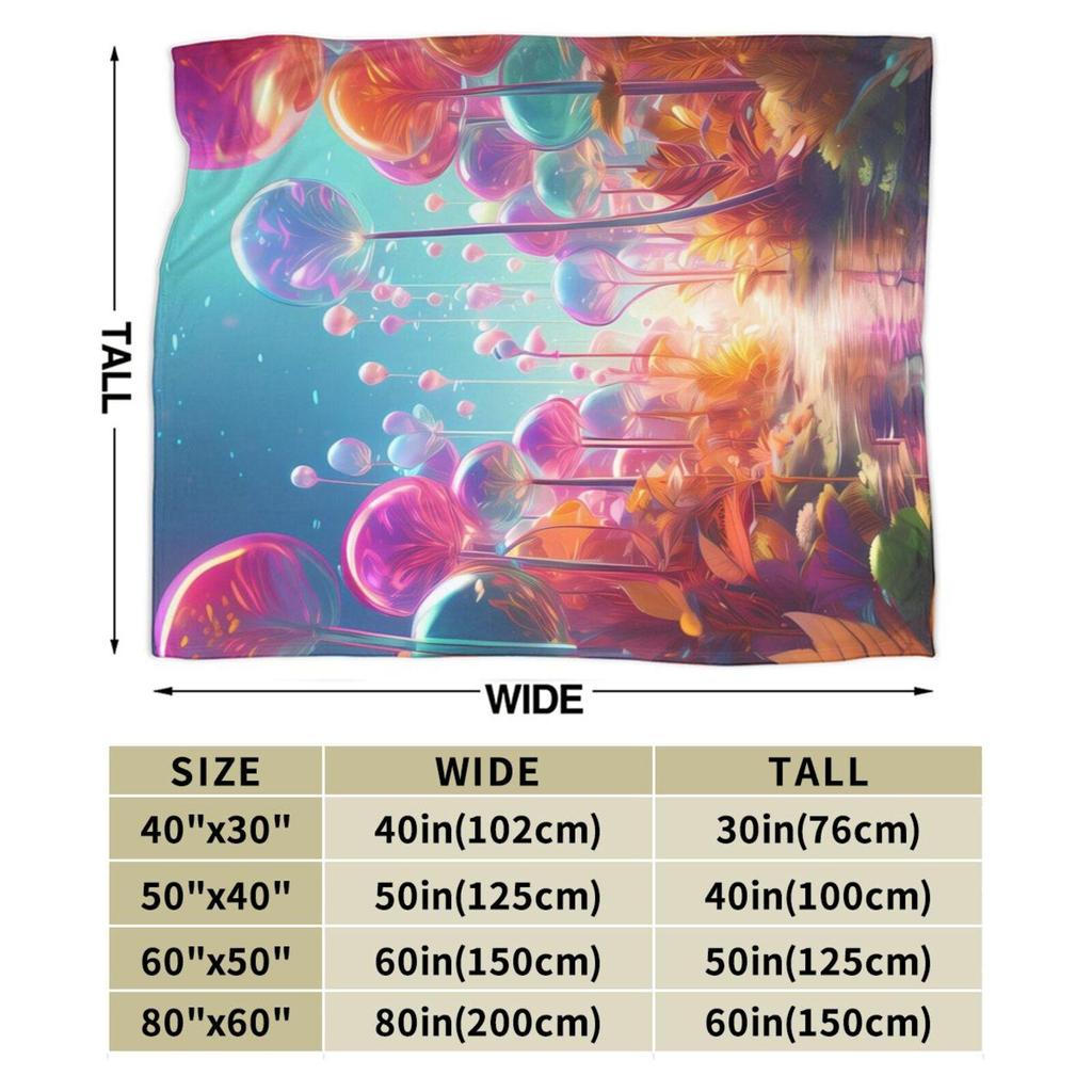 Soft Flannel Fleece Blanket Throw, Psychedelic Balloon Pattern , Lightweight Cozy Throw Blankets for All Season, Bedding Blanket for Sofa