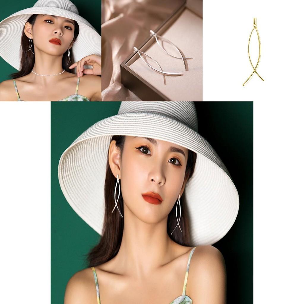 Minimalist Geometric Tassel Earrings Elegant And Unique Cross Fish Tail Design Trendy