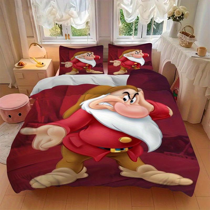3pcs Grumpy the Dwarf Bedding Set - 1 Soft Quilt Cover + 2 Pillowcases, Machine Washable - Suitable for All Seasons, Perfect Gift for Family and