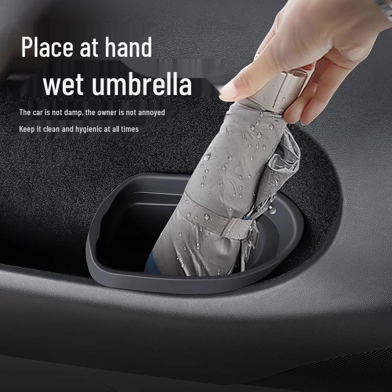 Silicone Trash Can & Slot Storage for Tesla Model Y3 Facelift