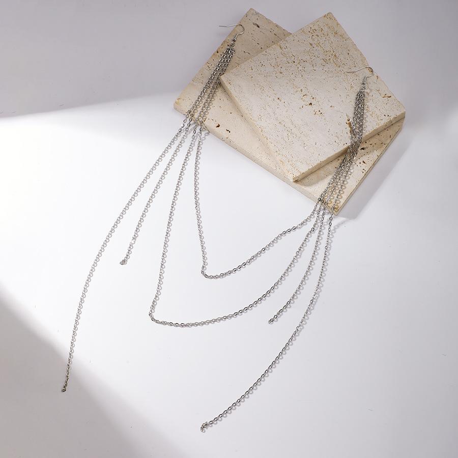 Fashion Simple chain line metal earrings For Women