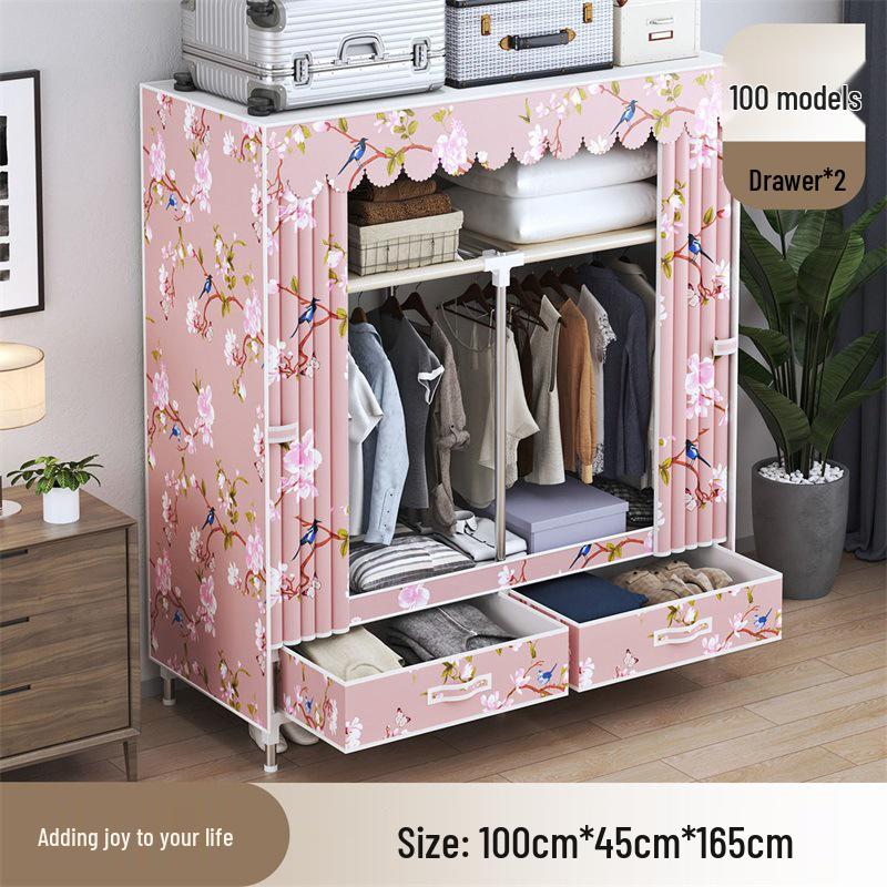 Wardrobe with Dustproof Drawers - Ideal for Rental Rooms