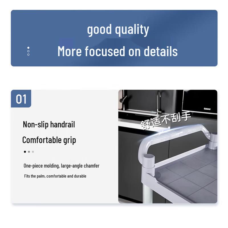 Commercial 3-Tier Plastic Utility and Serving Cart