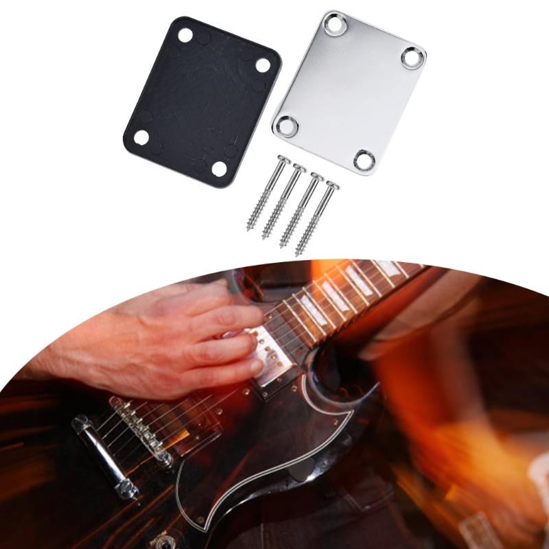 Electric Guitar Neck Plate with Mounting Screws Vintage Style Guitar Protector With Screw Guitar Neck Joint Board