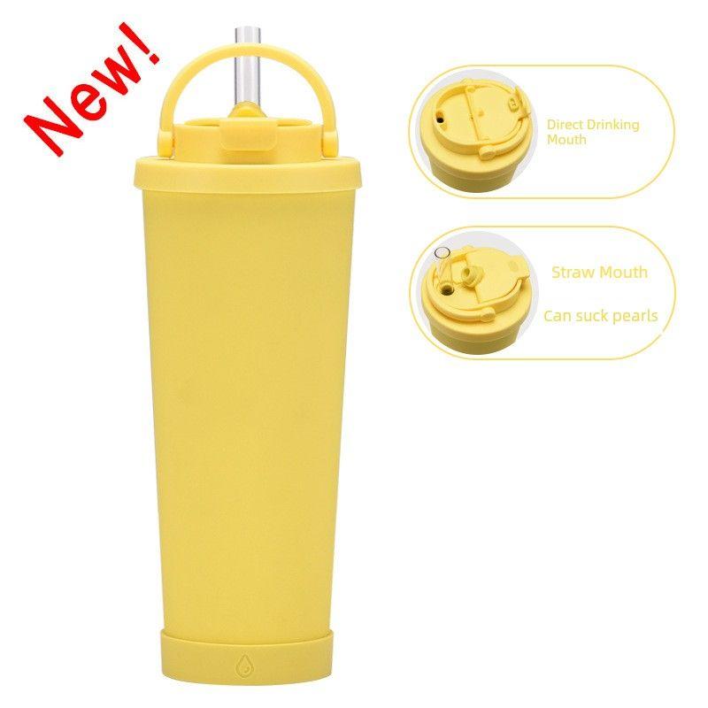 2024 New Model 830ml Large Capacity Thermos Cup with Convenient Handle, Dual Drinking Cup, Large Hole Straw Cup