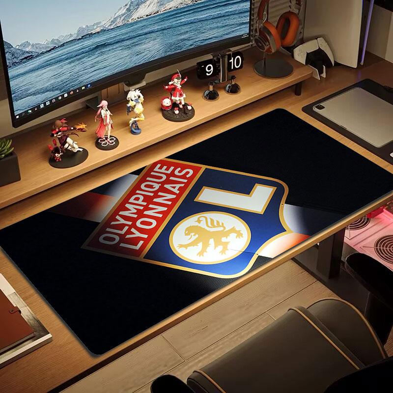 Olympique Lyonnais Football Team Mouse Pad, Large Gaming Desk Mat, Non-slip XXL Mousepad for Laptop & Tablet, Mini PC Playmat with Stitched Edges