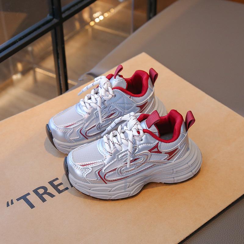 Children's velvet sports shoes girls' dad shoes 2025 new autumn and winter boys' running shoes medium and older children's casual shoes