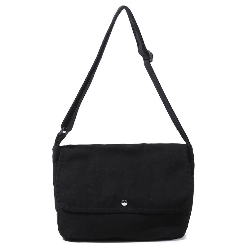 Washed canvas bag New casual simple messenger bag Ladies Harajuku trendy cool locomotive student shoulder bag