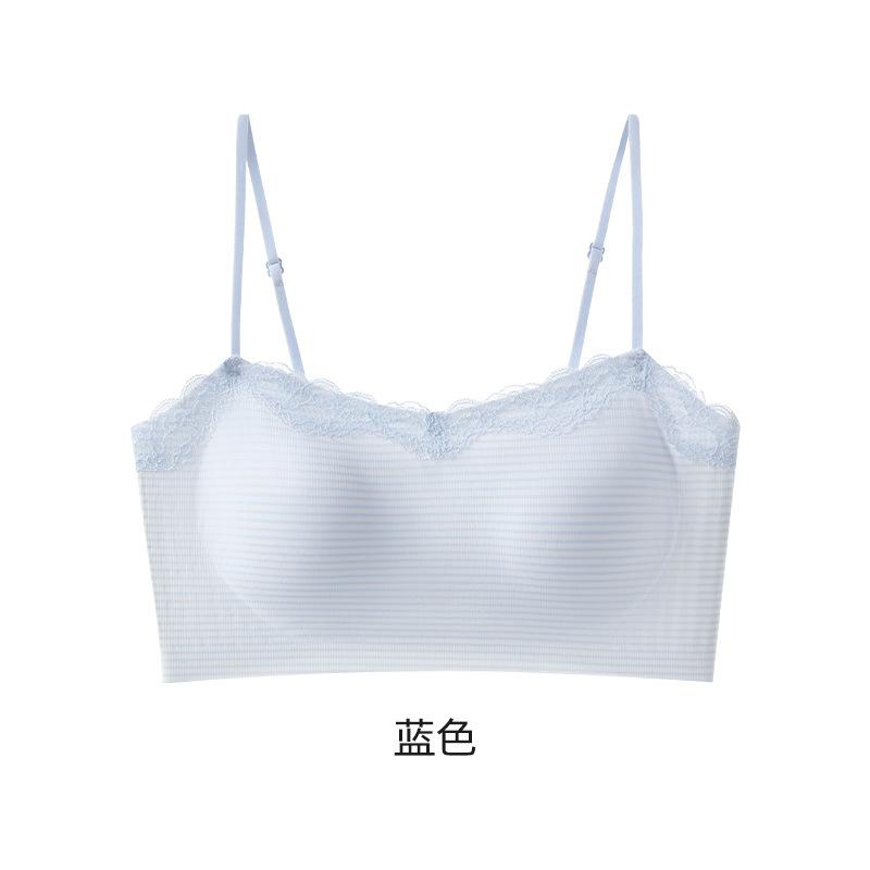 New, Cool Thin Shoulder Straps Can Be Exposed Underwear Women's Summer Thin Small Breasts Gather Lace Tube Top Bra Cover Bra