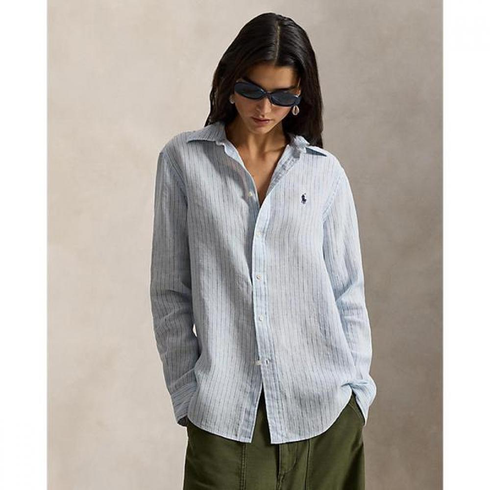 Polo Ralph Lauren Women S claSSic Fit Stripe Linen Shirt wmpoShtndo21074400 L