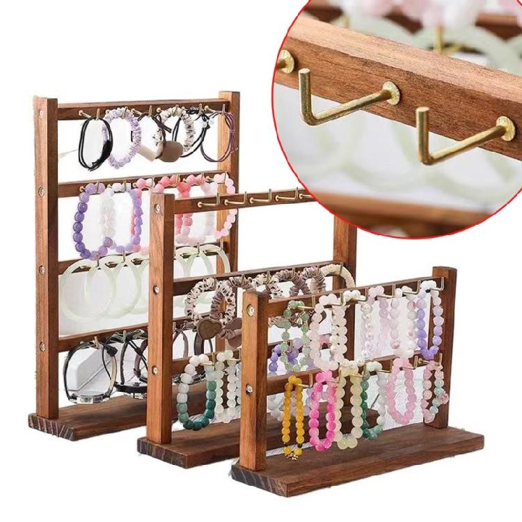 Sophisticated Wooden Jewelry HolderOrganizer For Exhibiting Earrings Necklaces And Keychains In Stores Or Homes