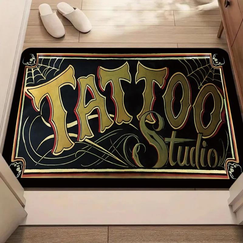 Tattoo Shop Mat Indoor Welcome Doormat Washable Bathroom Bedroom Kitchen Accessories Rug Non-slip Corridor Porch Entrance Carpet