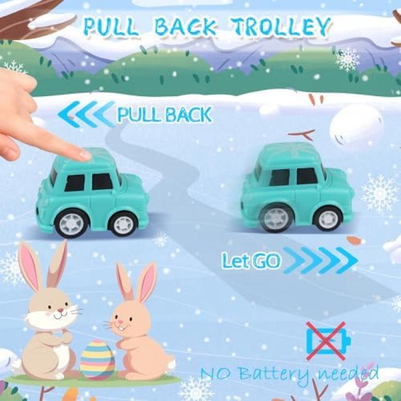 12 Pack Car Easter Eggs with Toy Cars, City Cars & Trucks for Easter Egg Hunt, Basket Stuffers, Party Favors, Easter Gifts for Kids Boys Girls