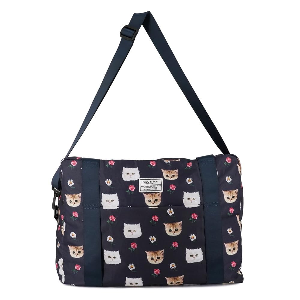PAUL JOE ACCESSOIRES Faltbare Boston Tasche Gypsy Nunet Katzen-Print Chrysanthemen-Blumenprint Reiseausflüge Fitnessstudio Draußen Großes Fassungsvermögen & PJA-B845