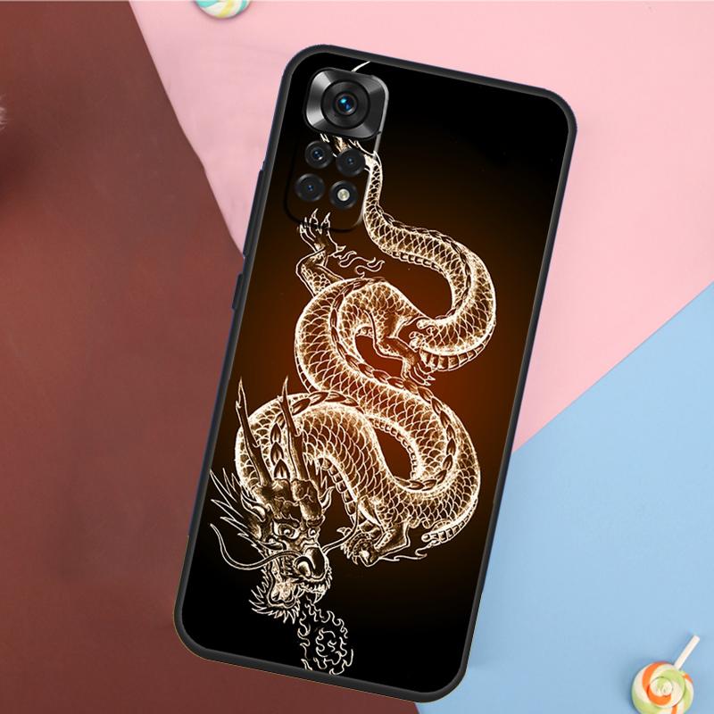 Chinese Dragon Cover For Xiaomi Redmi Note 13 Pro 14 12 11 9 10 9S 10S 11S 12S Redmi 14C 10C 12C 13C Case