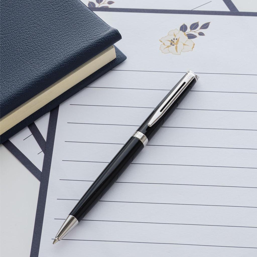 Official Waterman Metropolitan Ballpoint Essential Luxury Brand Gift Pen, Black, S0920560,