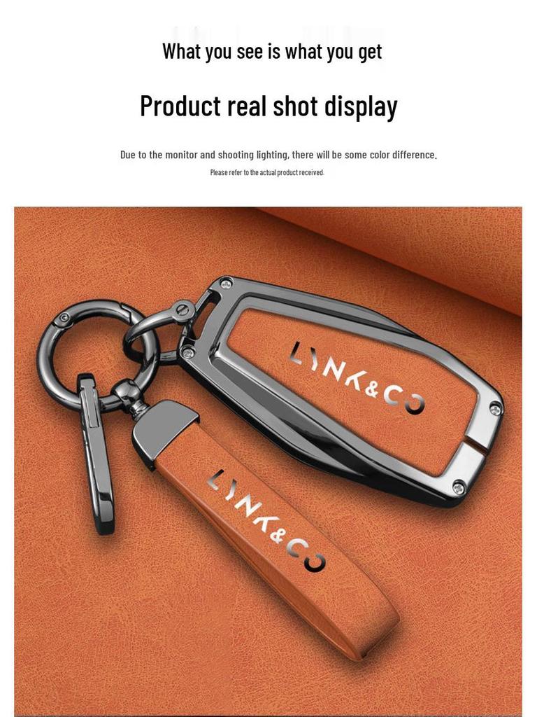 Premium Metall Schutzhülle für Lynk & Co 01 PHEV Schlüssel, Anti-Fall Schale mit Schnallenverschluss für Männer und Frauen