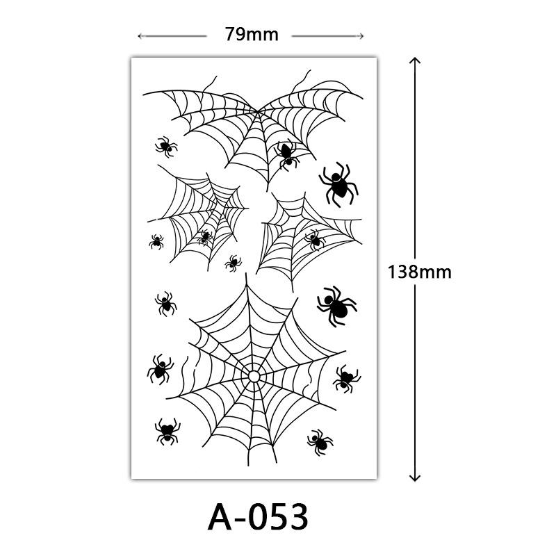 Halloween Tattoo Sticker, Skull Reaper Sickle, Black Bat Tombstone Pumpkin Tattoo