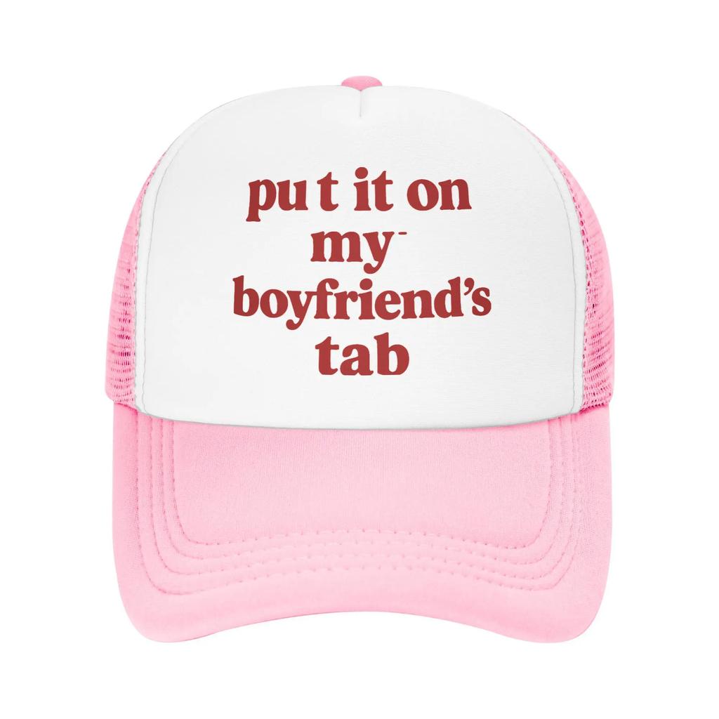 My Boyfriend Letter Red Casual Sun Hats For Female Male Summer  Outdoor Sport Baseball Cap Streetwear Adjustable Trucker Hat