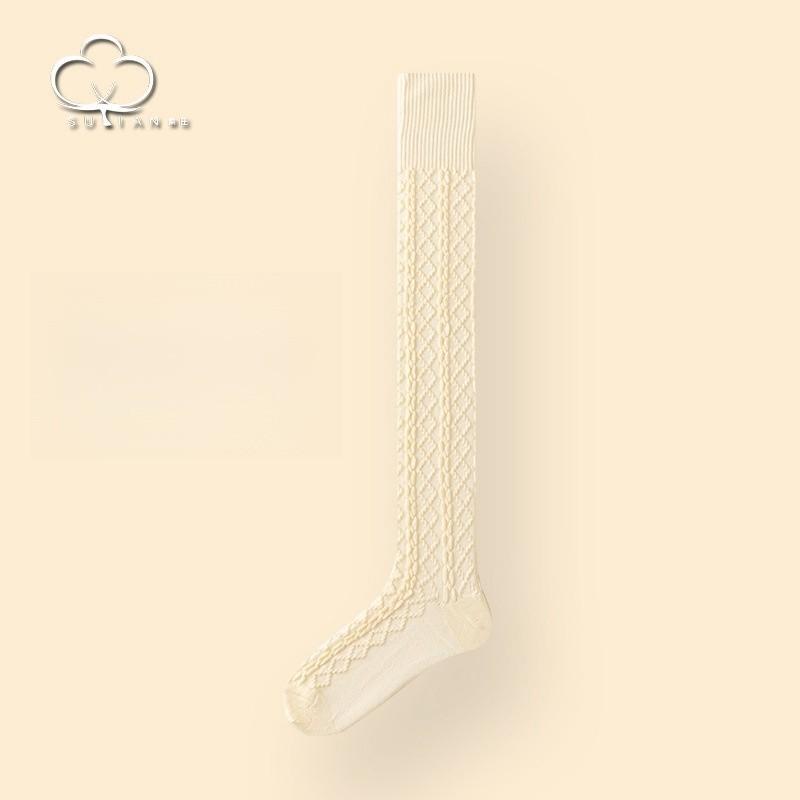 Meias de lã até o joelho para outono e inverno, meias japonesas grossas e quentes de tubo longo, torções de massa frita, meias longas de tubo alto sem pílulas versáteis