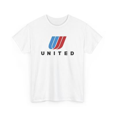United Airlines Unisex White Tshirt Cotton Tee Sizes S-3XL Aviation Fans Unisex T-Shirt