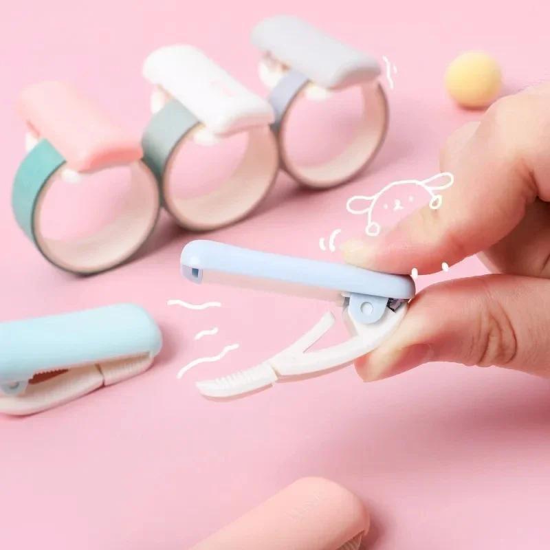 1pc Mini Portable Tape Cutter with Scissors - Pastel Pink, Blue, Mint Green & More Colors | Compact Plastic Tape Dispenser