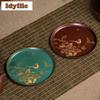 6pc/lot Copper Painted Circular Coasters Boutique Purple Copper Hot Pad For Coffee Cups Saucer Anti-scald Placemats Cup Holder