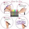 Double Line Outline Permanent Marker, 12/24Colors Wave Glitter Marker Set, Self-Contour Metallic Marker Pens for Art