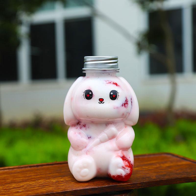350ml Food Grade PET Transparent Plastic Bottle Fruit Juice Milk Tea Bottle Rabbit Plastic Bottle
