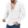 Men Fall Winter Sweater V Neck Slim Fit Long Sleeve Elastic Knitted