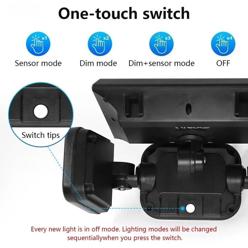 3 Head Solar Lights Outdoor Waterproof Motion Sensor Light 270° Illumination Led Solar Flood Lights Wall Lamp Garden Yard Patio