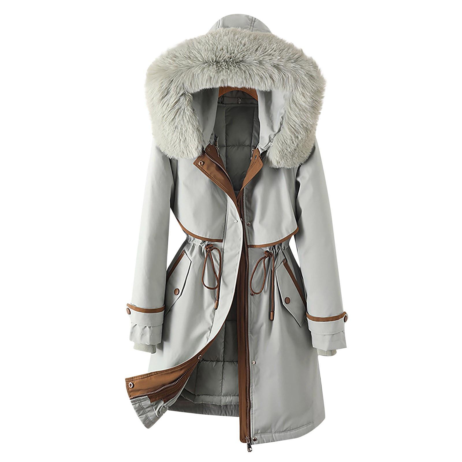 

Женская модная повседневная однотонная хлопковая куртка с капюшоном и плюшевой застежкой-молнией и пуговицами средней длины с длинными рукавами XXXXXXL