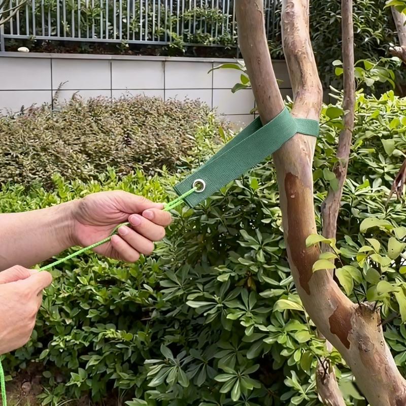 Green Recyclable Ground Stake Dowels Set 30cm Size Iron Nylon with 40cm Straps for Flexible Outdoor Use Long Lasting